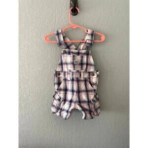 Vintage Koala Kids Boys 6-9 month Shortalls Overall Shorts Plaid